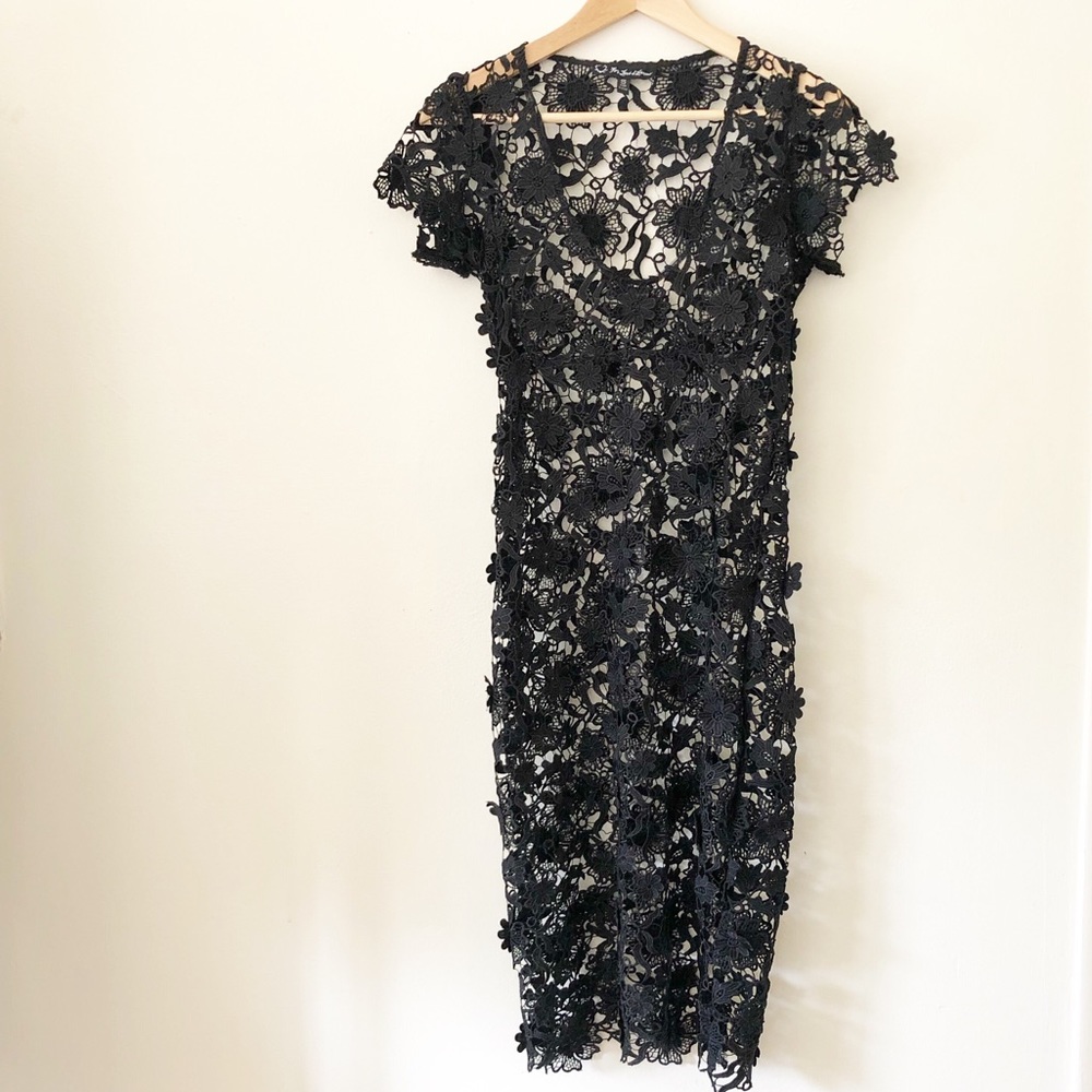 For Love and Lemons Black Crochet Dress